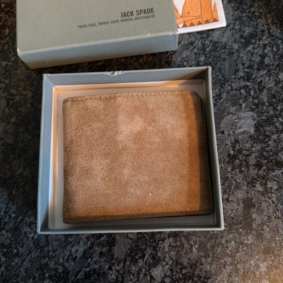 JACK SPADE NY TAN LEATHER BIFOLD MENS WALLET NEW