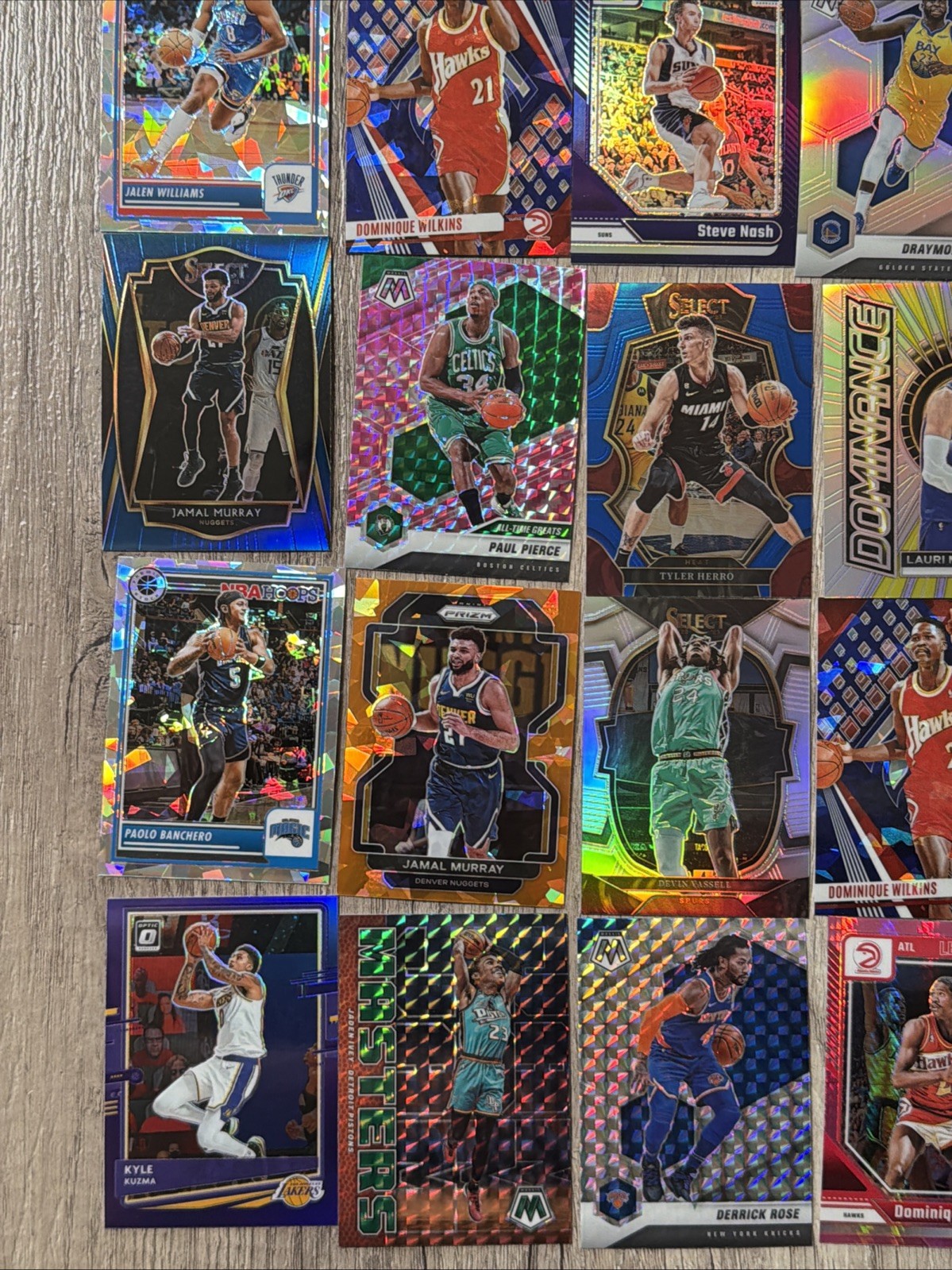 HUGE (275) Card NBA Lot Prizm Inserts Paolo Tatum Lillard Ja Rose Harden SWB60 view 4