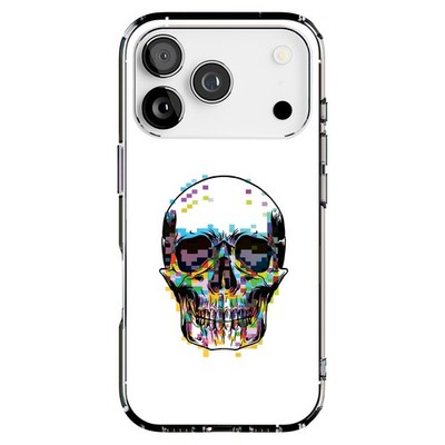 Tough Case For Apple iPhone (17,16,15,14,13,12,11,X,8),Pixel Skull Print