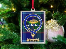 Edward Clan Scottish Tartan Background Crest Ornament