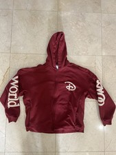 Disney Parks Maroon Zip Hoodie Size Large Walt Disney World