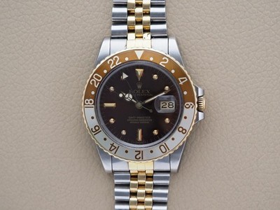Rolex GMT-Master Root Beer 16753 Brown Nipple Dial Box Papers 1984