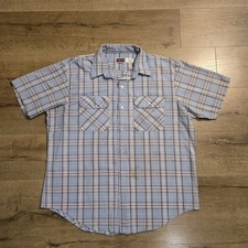 True Vintage Big Mac 60s 70s Men's XL Blue Workwear Shirt VTG Made in USA