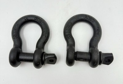 Forged Steel Anchor Shackles WLL 4-3/4 Ton Screw Pin Black   Pair (2)