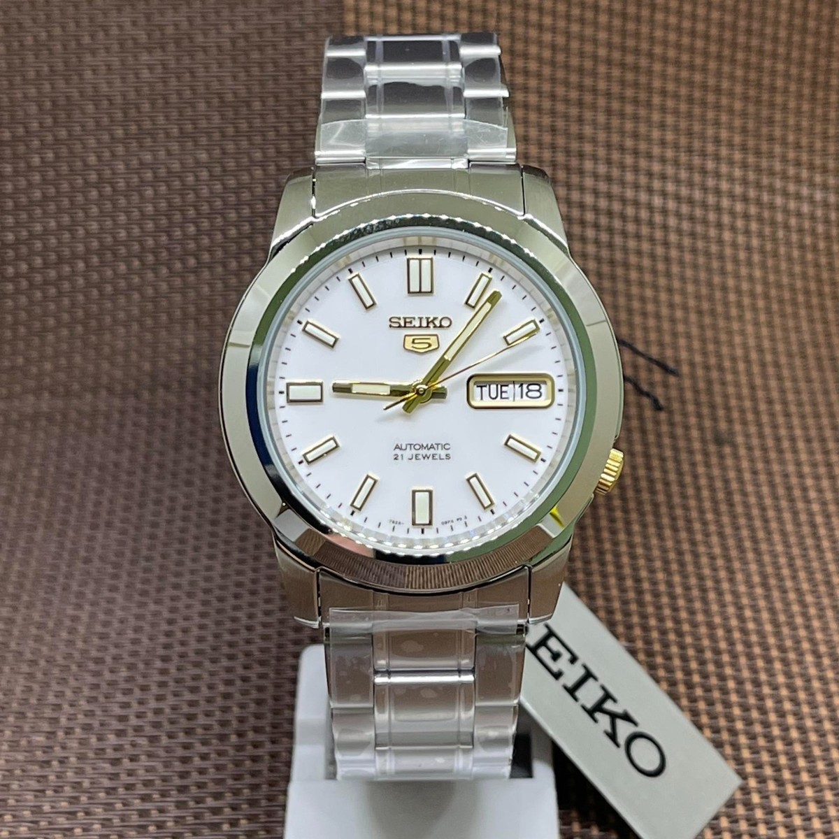 Seiko 5 SNKK07K1 White Automatic 21 Jewels Stainless Steel Analog
