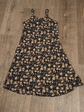 Vintage Jazz Kids Black Floral Cami Sundress Size 10
