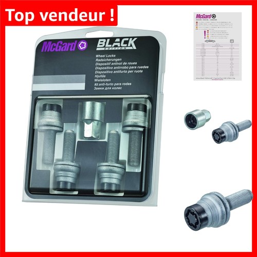 McGard 26.002 SUB Kit Boulons Antivol Roues Noir – Protection Ultime Pour Citroën, Peugeot Et Compatibles