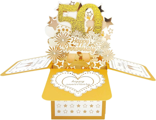 Happy 50Th Anniversary Pop up Card, Comfort Fifty Year Golden Wedding Anniver... - Picture 5 of 12