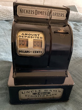 Ancienne tirelire Uncle Sam’s à 3 pièces - caisse enregistreuse  Américaine