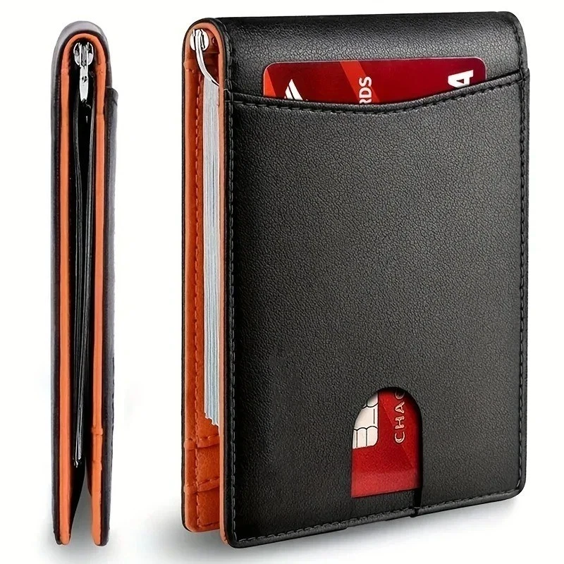 Slim RFID Blocking Wallet for Men Card Holder Money Clip Leather Bifold - Image 2 of 4