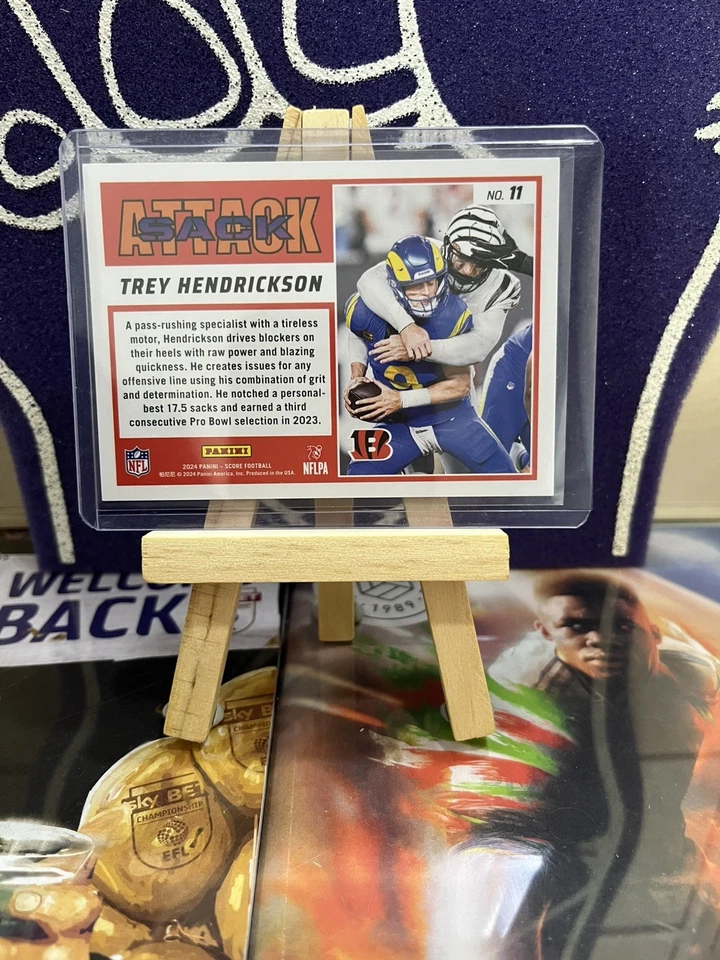 2024 Panini Score NFL Trey Hendrickson Sack Attack Insert Bengals - Image 2 of 2