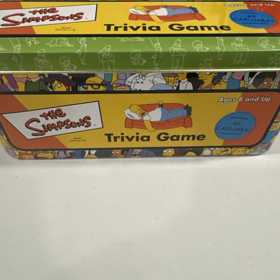 The Simpsons Trivia Game Vtg 2000 Collectors Tin w/ Cast Poster Complete - Image 3 of 4