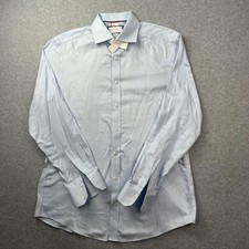 Charles Tyrwhitt Dress Shirt Mens 16 34 Light Blue Non Iron Slim Fit Long Sleeve