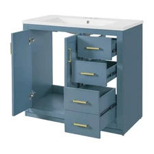 Premium 36'' Bathroom Vanity Combo with Undercounter Ceramic Sink, Soft-Close