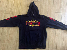 WWE WrestleMania Men’s L Black Pullover Hoodie Graphic Print Logo