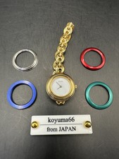 Excellent GUCCI 1100-L 11/12.2 Change Bezel Watch 6 Colors Gold Silver - Working