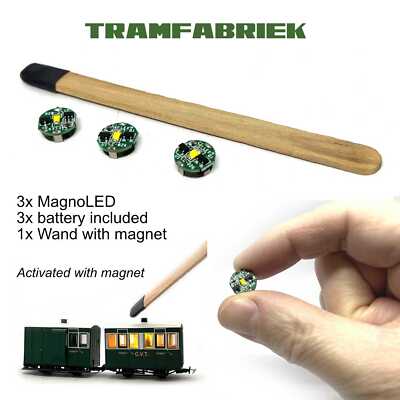 Tramfabriek MagnoLED - 3x magnetaktivierte Einzel-LED mit Akku. Tiny!