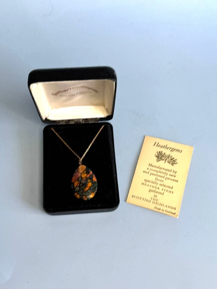 Collar colgante Heathergems Scottish Highlands tallos de brezo cadena 20 14K GF Foto 2 de 4