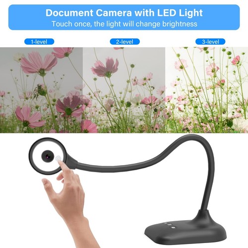 Document Camera for Teachers Webcam and Overhead Camera for Classroom with Mi...