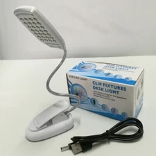 28LED High Brightness Adjusted Reading Clip-On Table Desk Light Lamp with Cable