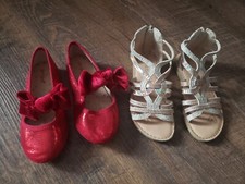 2 Pairs Girls Size 9 Sandals Dress Shoes