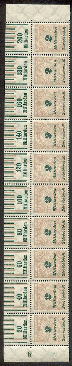 Dr-Infla 326 Full Upper Margin Strip** Mnh Mint Never Hinged 150++Eur (39327