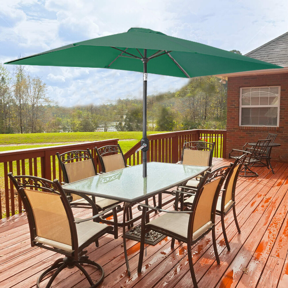 3x2M Outdoor Patio Garden Parasol Umbrella Sun Shade Canopy W/ Crank Tilt Green