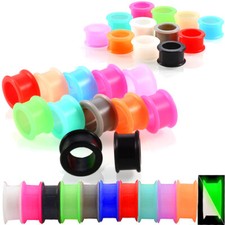 Pair Thick Silicone Ear Plugs Soft Ear Gauges Tunnel Earrings Earlets Earskin
