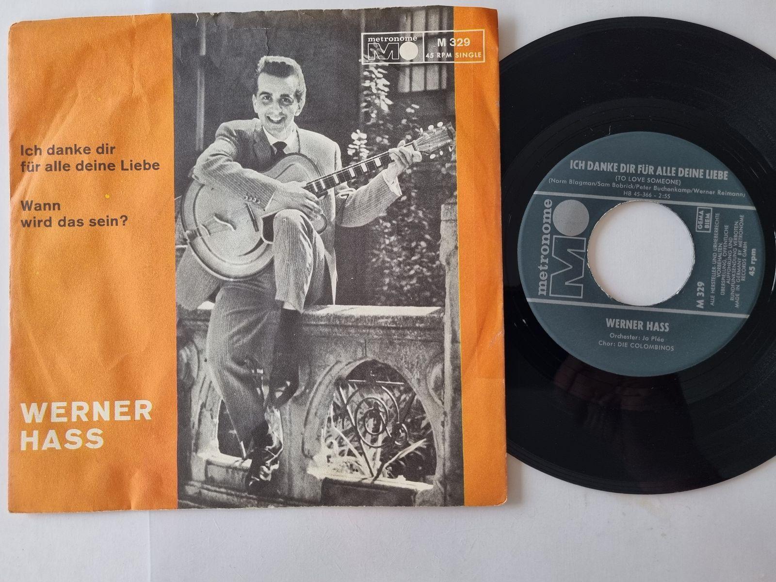 7"" Single Werner Hass - Ich danke dir für alle deine Liebe Vinyl Germany