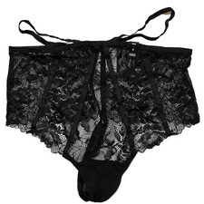 NWT TORRID Thong Pantie Underwear Sz 0X-2X-3X-4X Black Lace