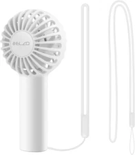 ELZO Mini Handheld Fan, Rechargeable Portable Fan, Small Personal Fan (White)
