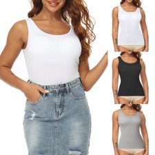 Women's Tummy Control Slimming Body Shaper Cami Top Vest Built in Bra Sleeveless