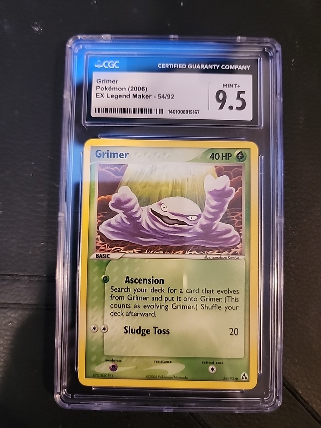 Grimer 54/92- EX Legend Maker, 2006 Pokémon Card CGC 9.5 MINT +
