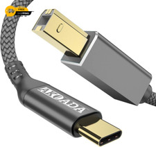 Printer Cable, USB B to USB C Printer Cable 5Ft, Type B to Type C Cord Compatibl