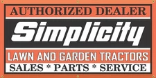 SIMPLICITY LAWN GARDEN POWER EQUIPMENT TRACTOR DEALER VINTAGE SIGN REMAKE BANNER