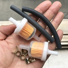 For Motorcycle Scooter Bike ATV Fuel Petrol Inline Oil Filter Hose Pipe & Clips