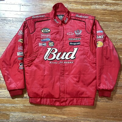 Dale Earnhardt Budweiser NASCAR Jacket Size XL Chase Authentic Drivers Line Race