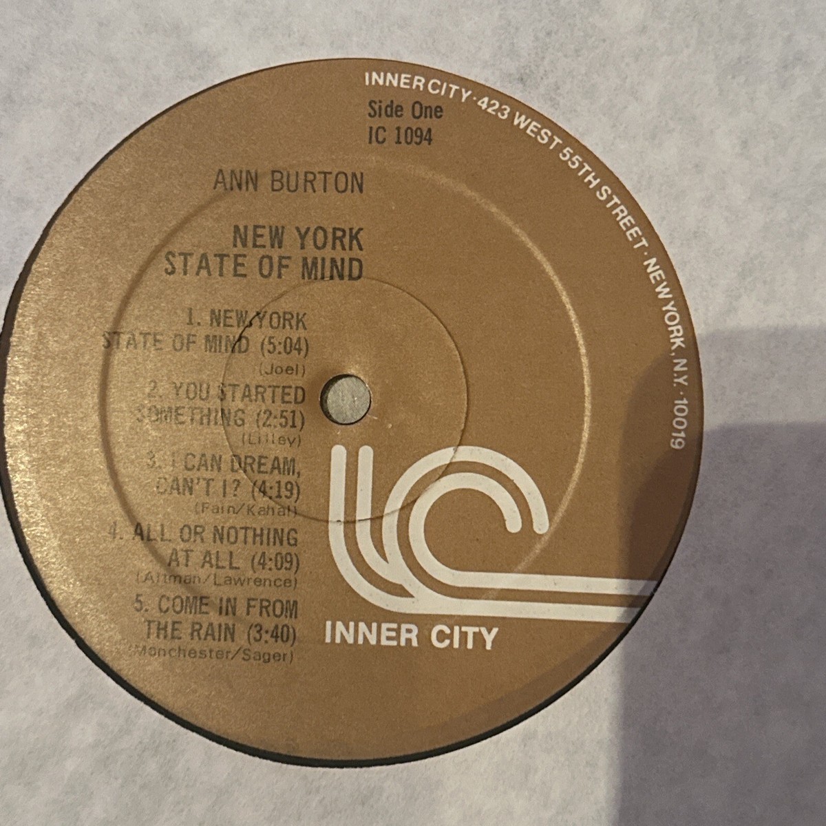 Ann Burton – New York State Of Mind - (Vinyl, 1981) - Inner City 