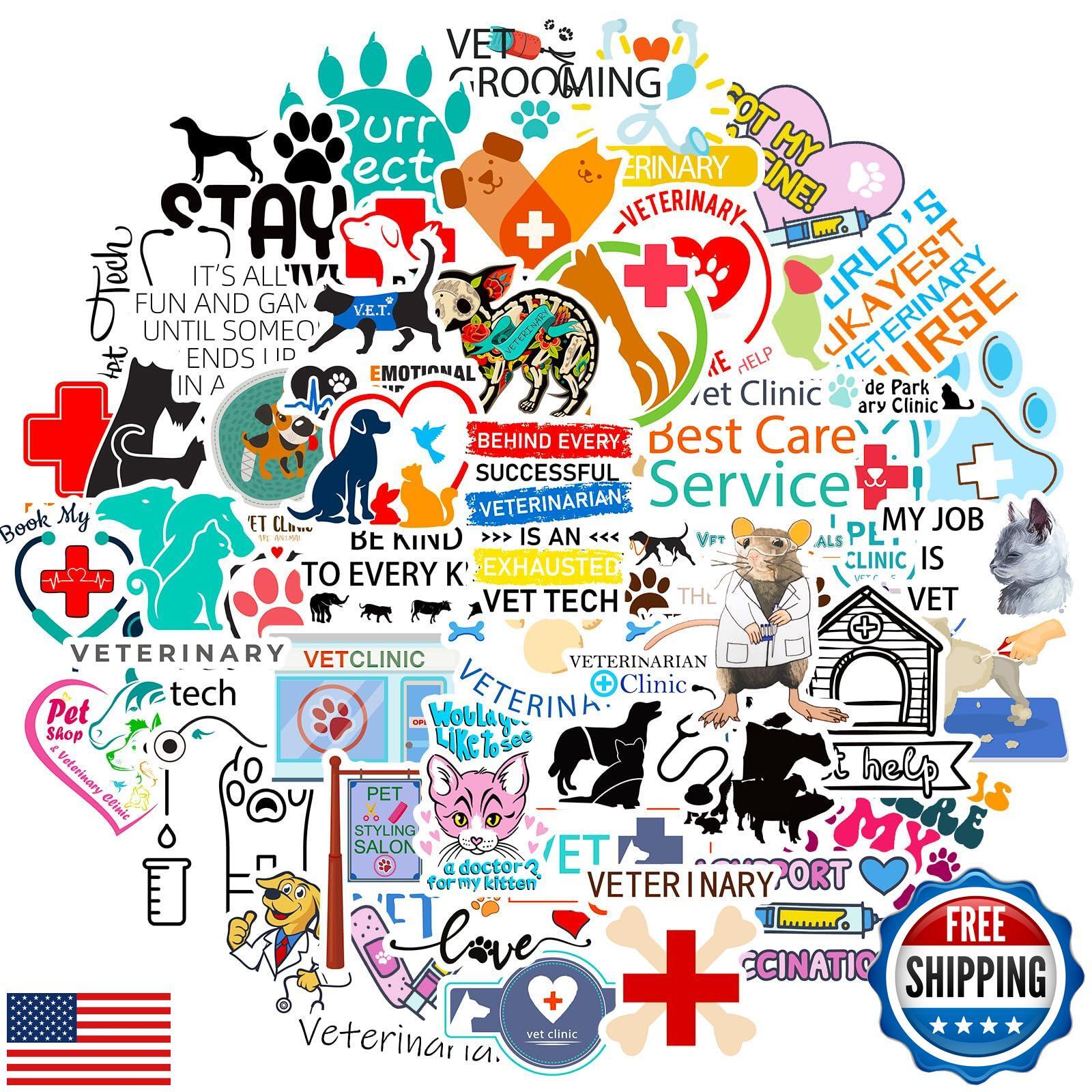 CRITICY 50-Pack Waterproof Cute Animal Protection Stickers