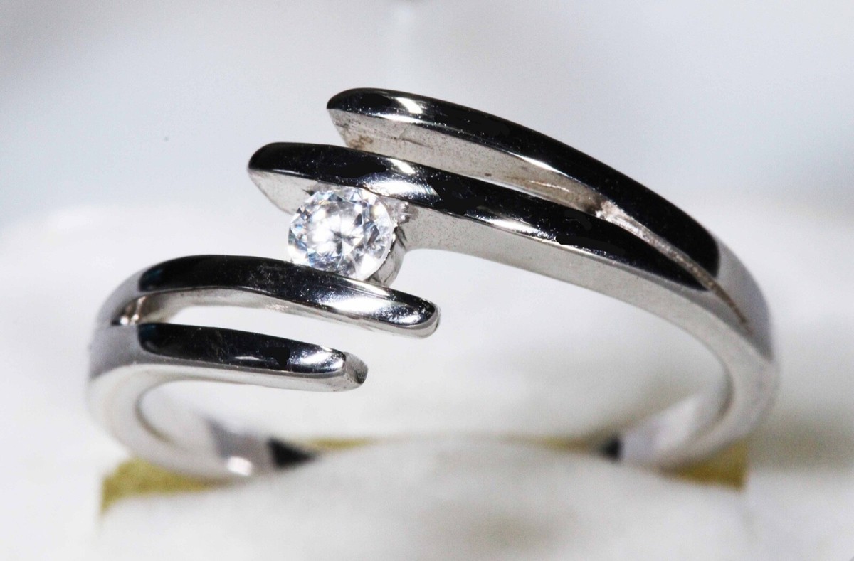 Bague En Argent 925 Et Zircon - Taille 54 - Style Solitaire - Neuf Sans Emballage - Marque RMR