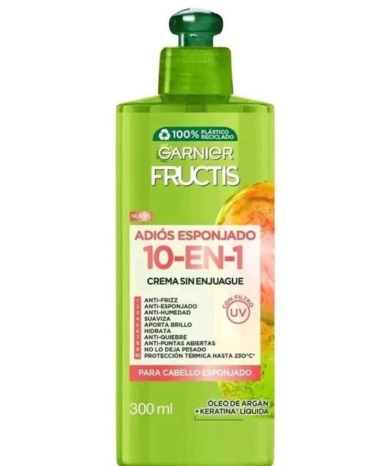 2X GARNIER FRUCTIS ADIOS ESPONJADO CREMA PARA PEINAR 300ML BENEFICIOS 10en1/ - Image 2 of 2