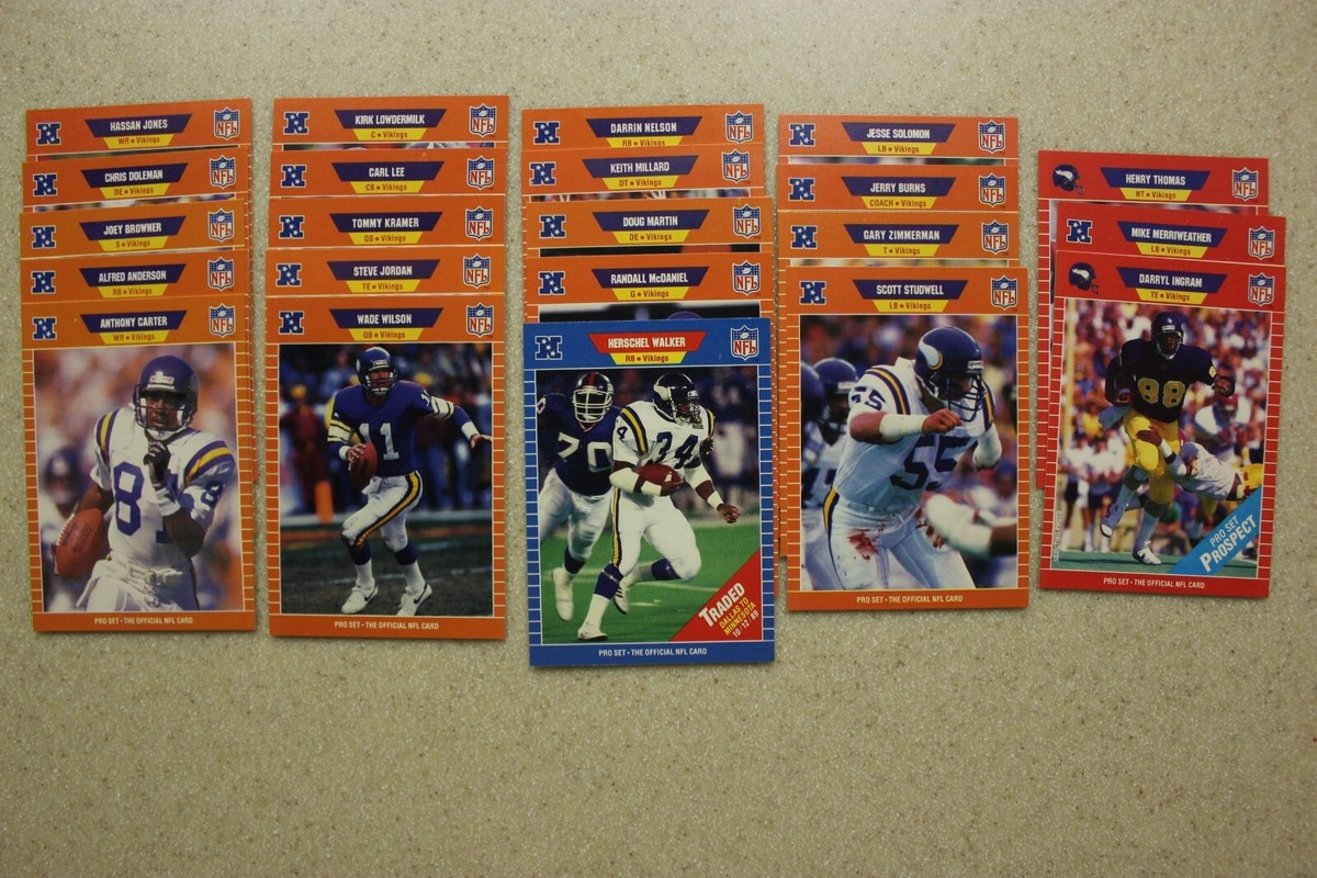 1989 Pro Set Minnesota Vikings Team Set - All series 1, 2 & Final