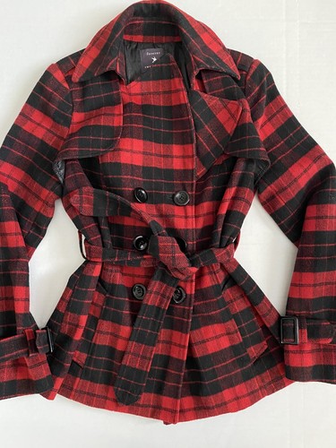 Red Buffalo Plaid Lined Jacket Coat | eBay