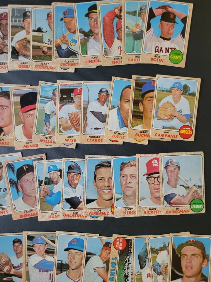 Tarjetas de béisbol 1968 Topps - Lote de 66 tarjetas - Tommy Davis | Ron Hunt | ¡Más! Foto 3 de 4