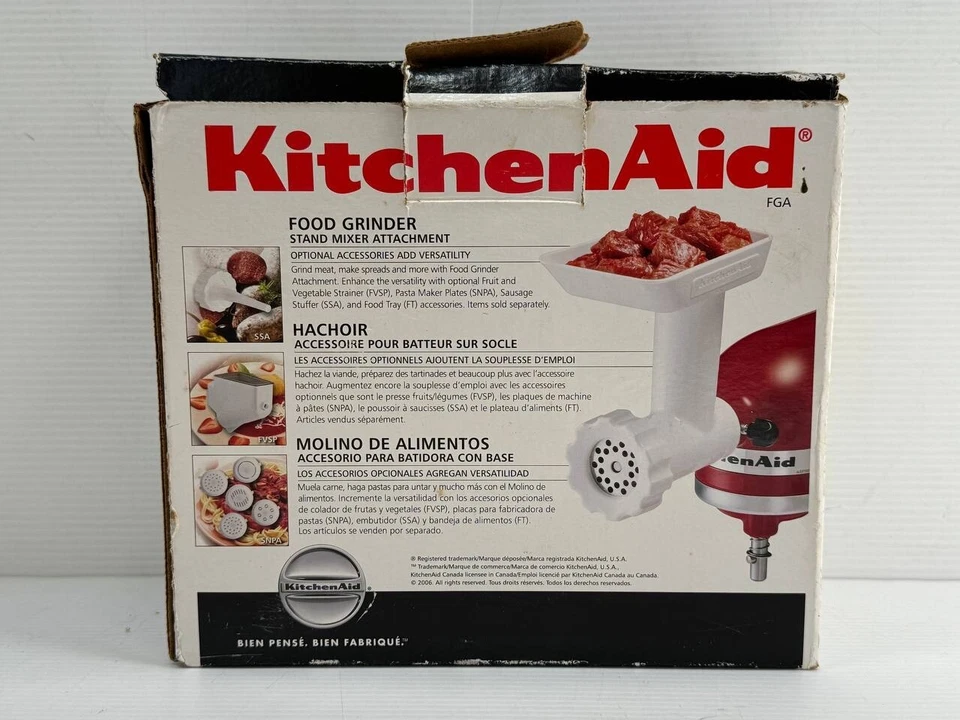 Kitchen Aid Food Grinder Stand Mixer Attachment FGA Complete in Original Box - Image 3 of 4