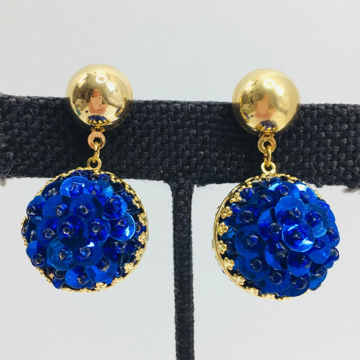 Blue sequin best sale earrings