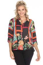 Johnny Was Petalunah Le Jardin Silk Blouse C14824