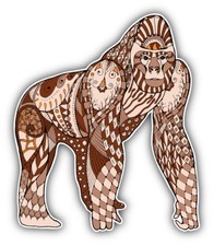 Patterned Gorilla Car Bumper Sticker Decal - ''SIZES''