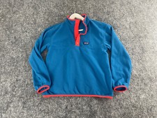 Patagonia Sweater Girls 12 Large Blue Fleece Pullover Jacket Shirt N321