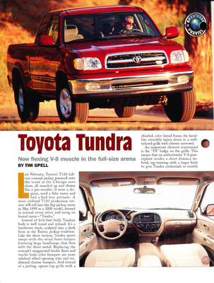 1999 Toyota Tundra truck Road Test Original Car Brochure